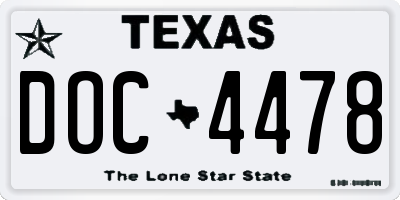 TX license plate DOC4478