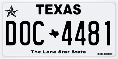 TX license plate DOC4481