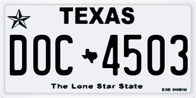TX license plate DOC4503