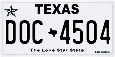 TX license plate DOC4504