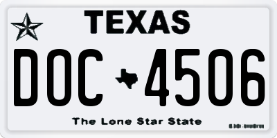 TX license plate DOC4506
