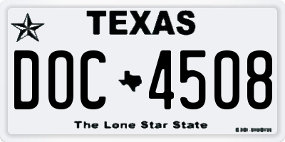 TX license plate DOC4508