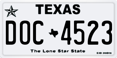 TX license plate DOC4523