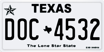 TX license plate DOC4532