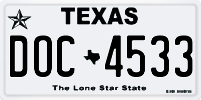 TX license plate DOC4533