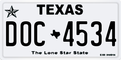 TX license plate DOC4534