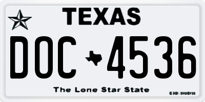 TX license plate DOC4536