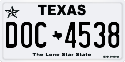 TX license plate DOC4538