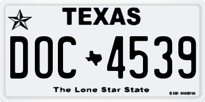 TX license plate DOC4539