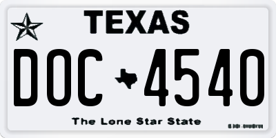 TX license plate DOC4540