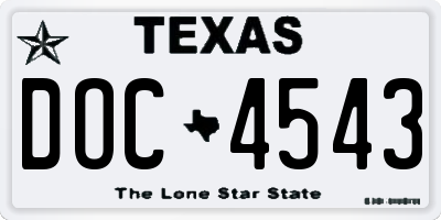 TX license plate DOC4543