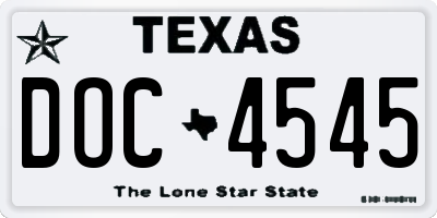 TX license plate DOC4545