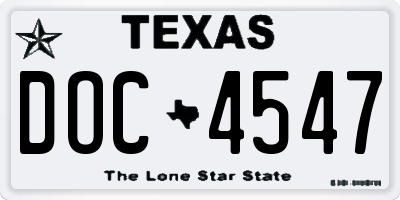 TX license plate DOC4547