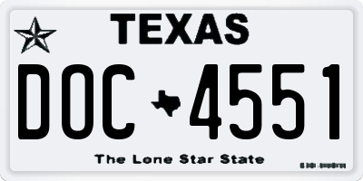 TX license plate DOC4551