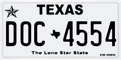 TX license plate DOC4554