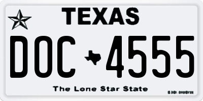 TX license plate DOC4555