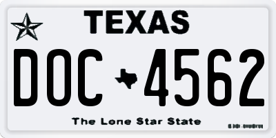 TX license plate DOC4562