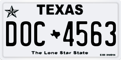 TX license plate DOC4563