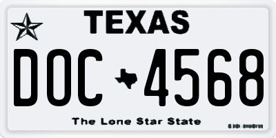 TX license plate DOC4568