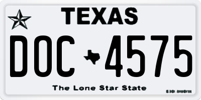 TX license plate DOC4575
