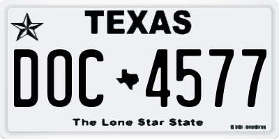 TX license plate DOC4577