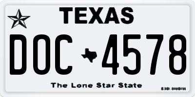 TX license plate DOC4578