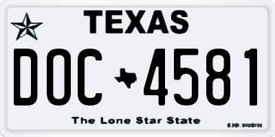 TX license plate DOC4581