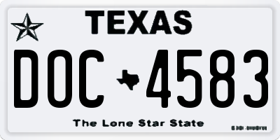 TX license plate DOC4583