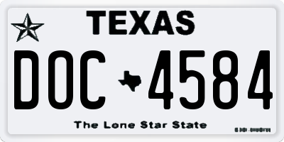 TX license plate DOC4584