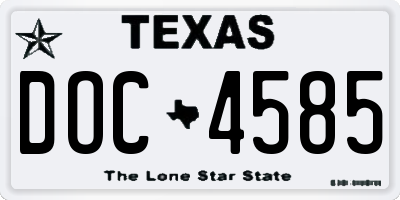 TX license plate DOC4585