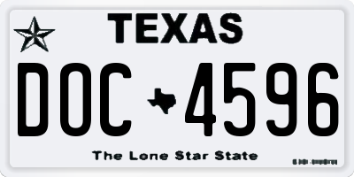 TX license plate DOC4596