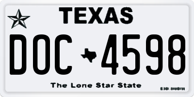 TX license plate DOC4598