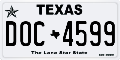 TX license plate DOC4599