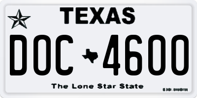 TX license plate DOC4600