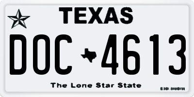 TX license plate DOC4613