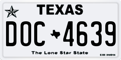 TX license plate DOC4639