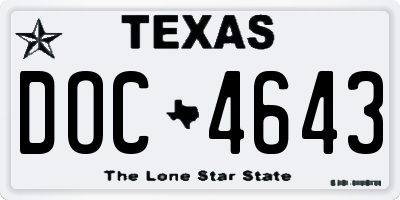 TX license plate DOC4643