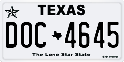 TX license plate DOC4645