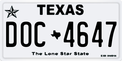 TX license plate DOC4647