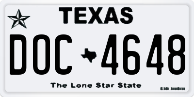 TX license plate DOC4648