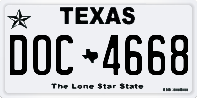 TX license plate DOC4668