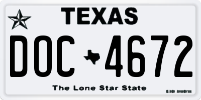 TX license plate DOC4672