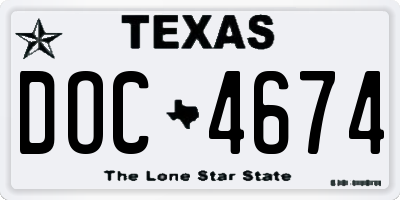 TX license plate DOC4674