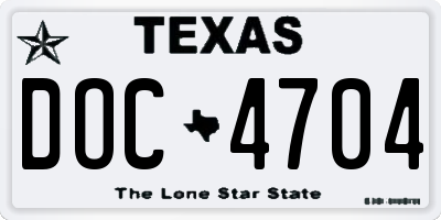 TX license plate DOC4704