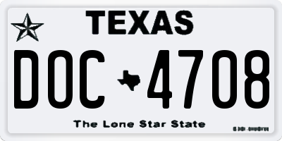 TX license plate DOC4708