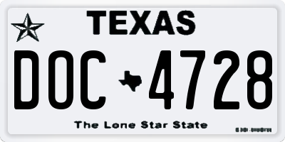 TX license plate DOC4728