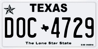 TX license plate DOC4729