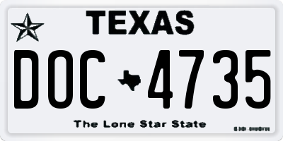 TX license plate DOC4735