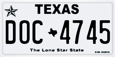 TX license plate DOC4745