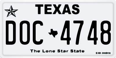 TX license plate DOC4748